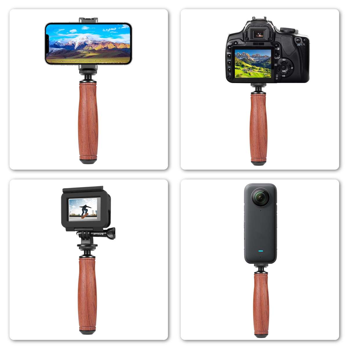PULUZ Wooden Handle Camera Grip Stabilizer Handgrip