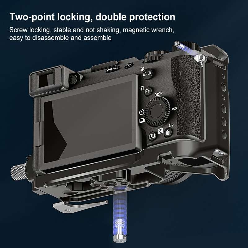 For Sony ILCE-A7CM2 / Alpha 7C II / Alpha 7CR PULUZ Metal Camera Cage Stabilizer Rig (Black)