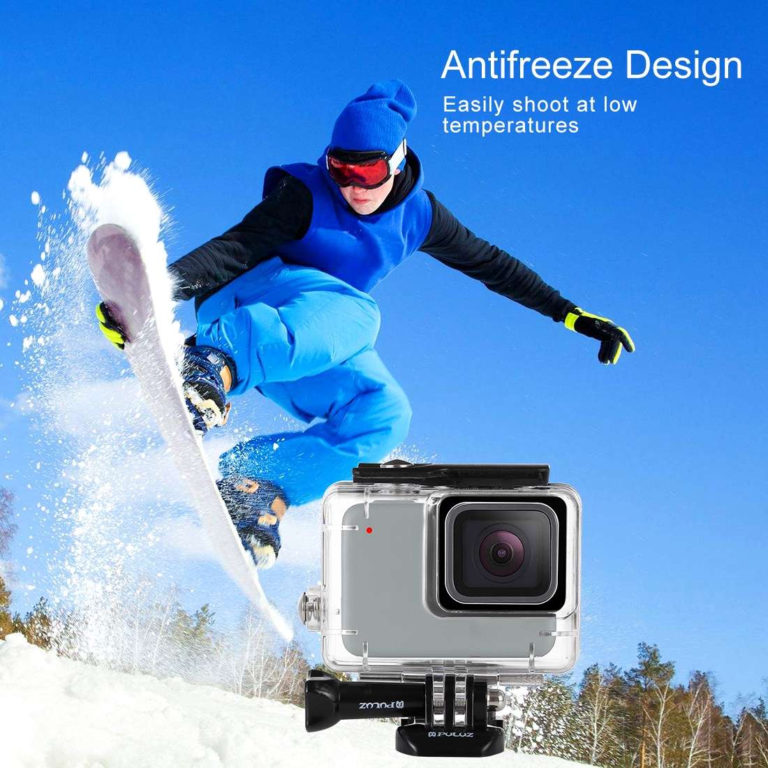 PULUZ 45m Underwater Waterproof Housing Diving Case for GoPro HERO7 Silver / HER ... (Transparent)