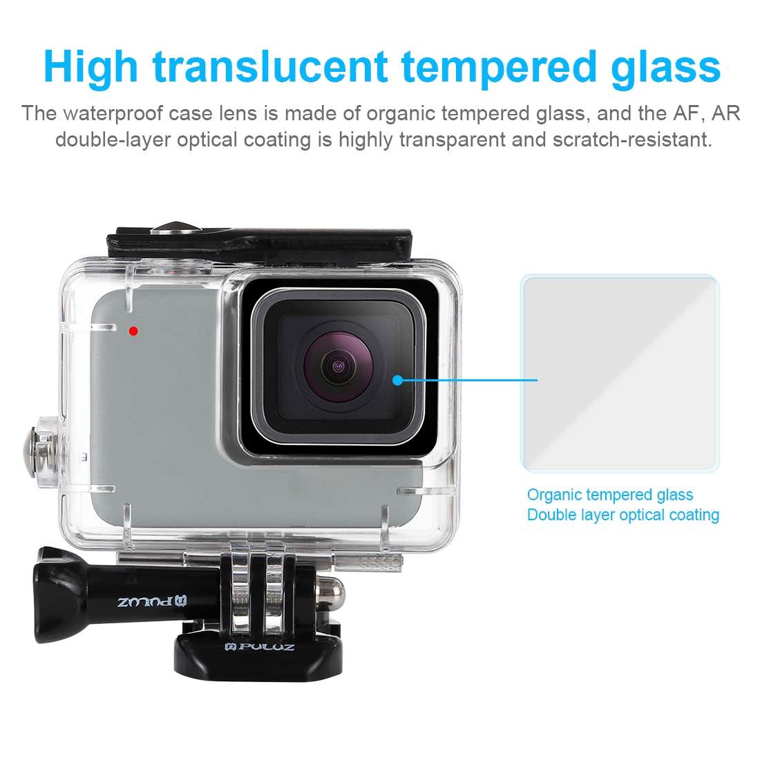 PULUZ 45m Underwater Waterproof Housing Diving Case for GoPro HERO7 Silver / HER ... (Transparent)