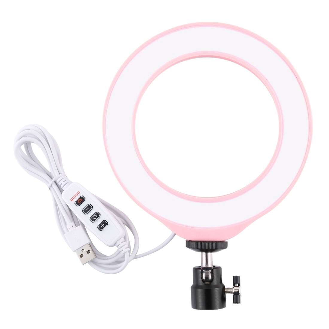 PULUZ 6.2 inch 16cm USB 3 Modes Dimmable LED Ring Vlogging Photography Video Lights wit ... (Pink)