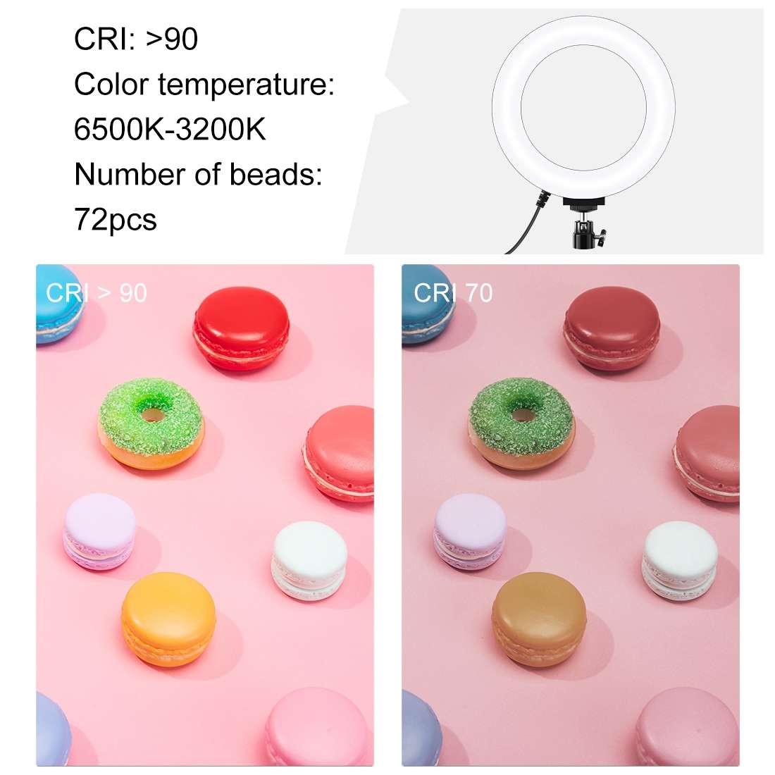 PULUZ 6.2 inch 16cm USB 3 Modes Dimmable LED Ring Vlogging Photography Video Lights wi ... (Black)