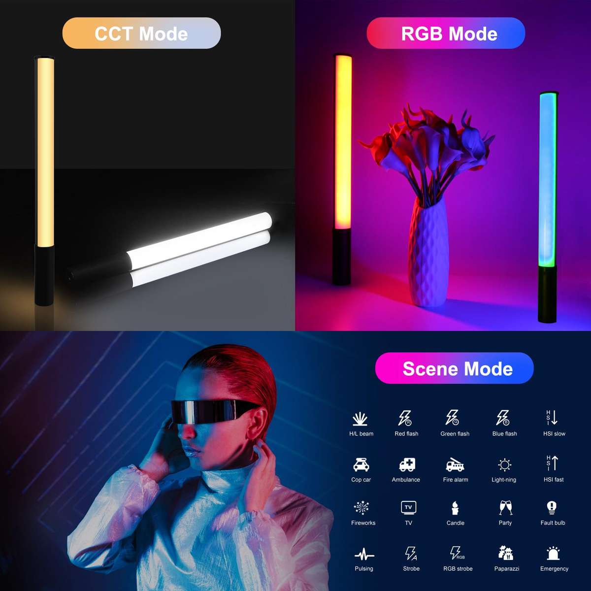 PULUZ 132 LEDs Photo Handheld Stick Light RGB Fill Light