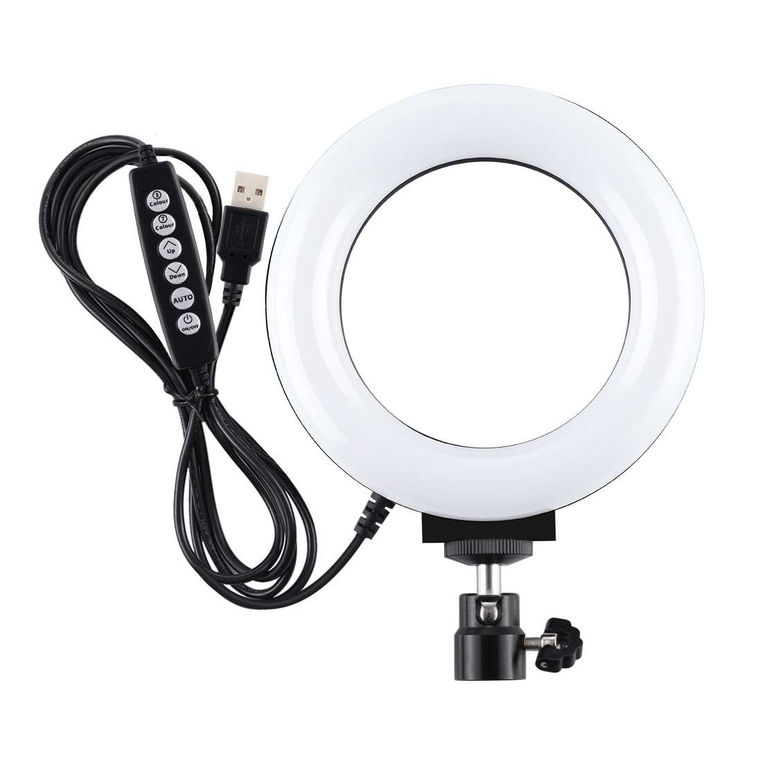 PULUZ 4.7 inch 12cm Curved Surface USB 10 Modes 8 Colors RGBW Dimmable LED Ring Vloggi ... (Black)