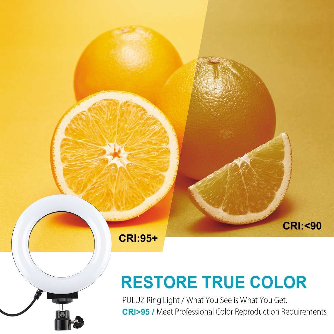 PULUZ 4.7 inch 12cm Curved Surface USB 10 Modes 8 Colors RGBW Dimmable LED Ring Vloggi ... (Black)