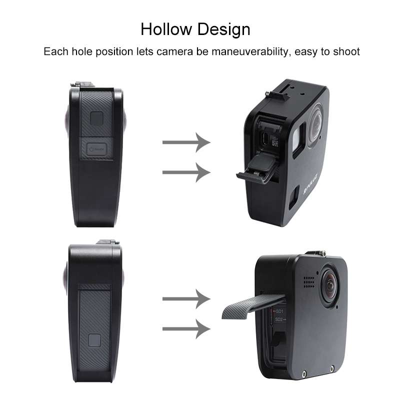 PULUZ for GoPro Fusion Housing Shell CNC Aluminum Alloy Protective Cage with Basic Mou ... (Black)