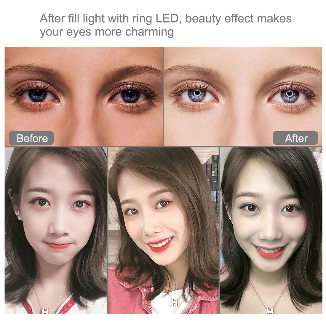 PULUZ 10.2 inch 26cm Curved Surface USB RGBW Dimmable LED Ring Vlogging Photography Video Lights wit