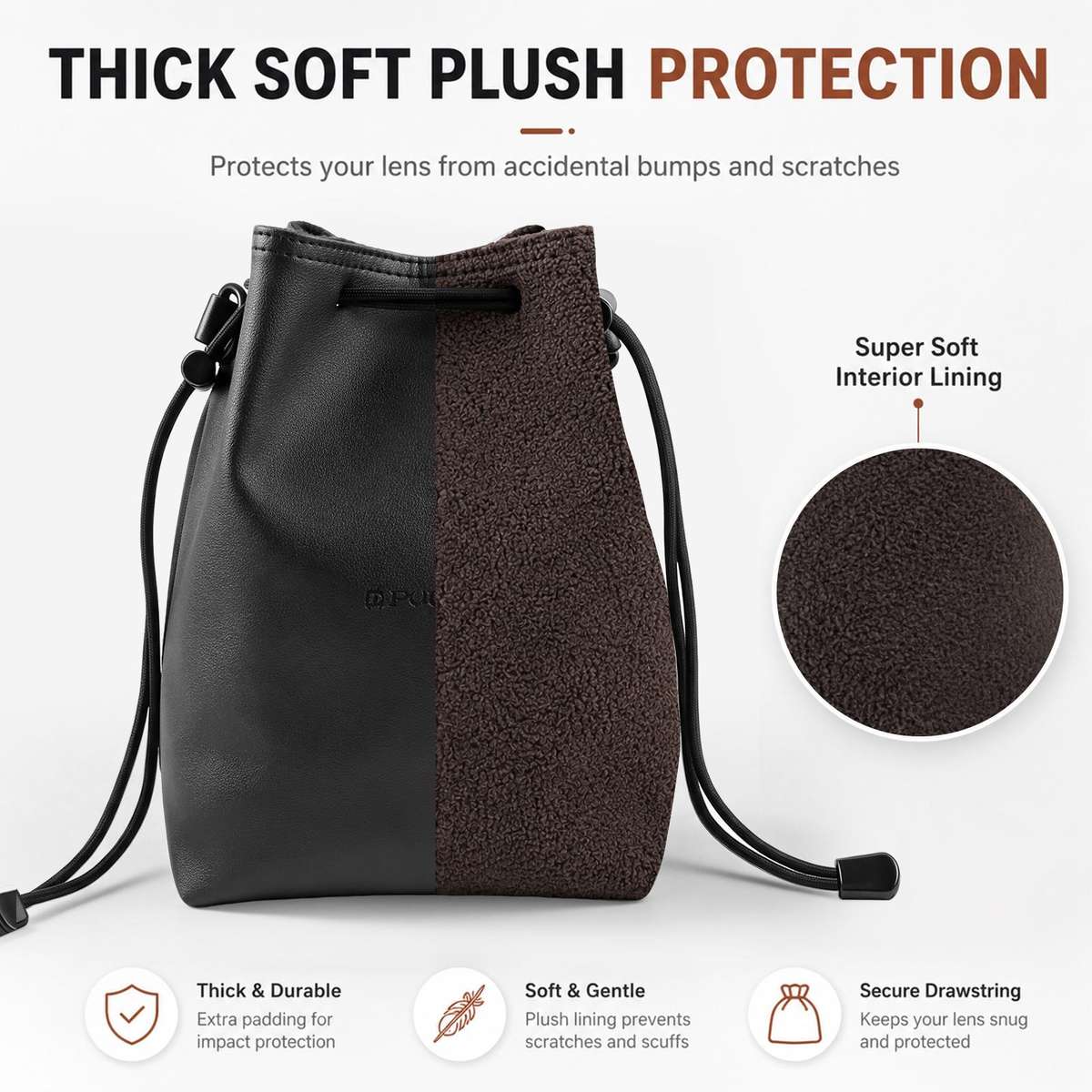 PULUZ Camera Protective Inner Bag Thick Padded Carrying Pouch with Shoulder Strap for Mirrorless & D