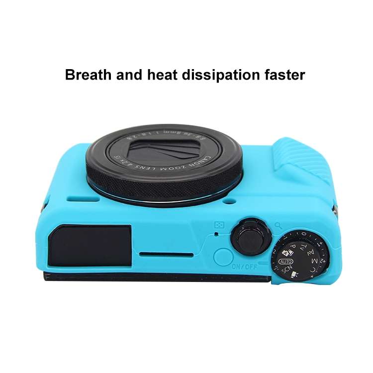 PULUZ Soft Silicone Protective Case for Canon EOS G7 X Mark II(Blue)