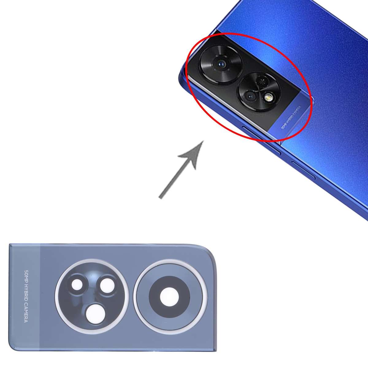 For TCL 50 5G OEM Back Camera Lens (Black)