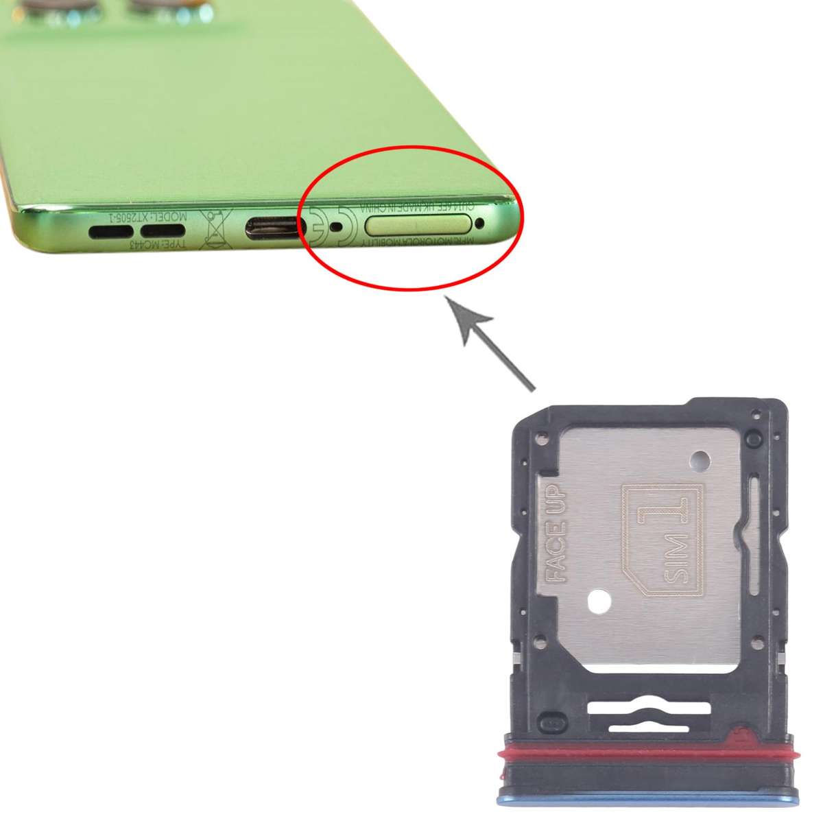 For Motorola Edge 60 10pcs Original SIM Card Tray + SIM Card Tray / Micro SD Card Tray (Green)