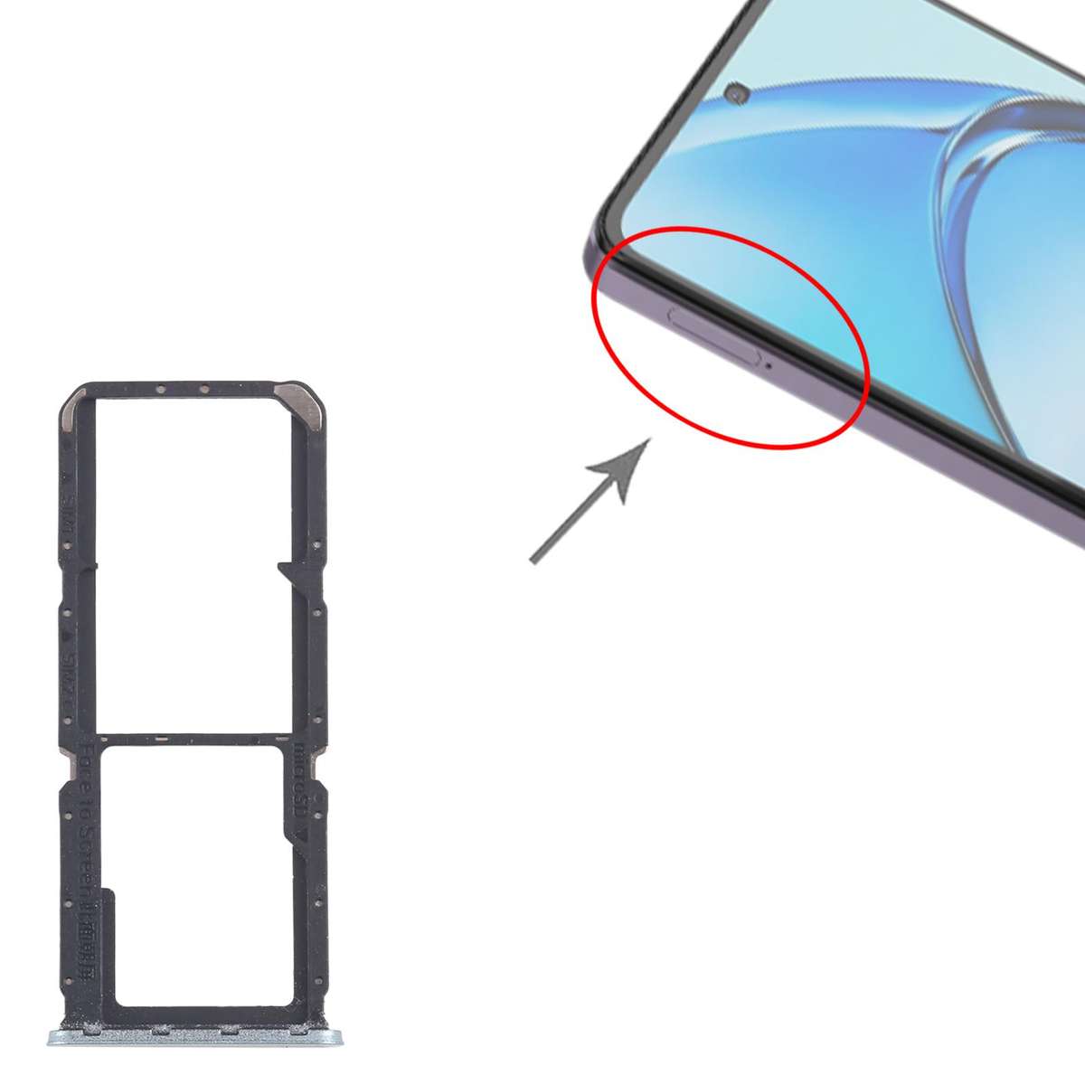 For OPPO A60 4G CPH2631 10pcs Original SIM Card Tray + SIM Card Tray + Micro SD Card Tray (Black)