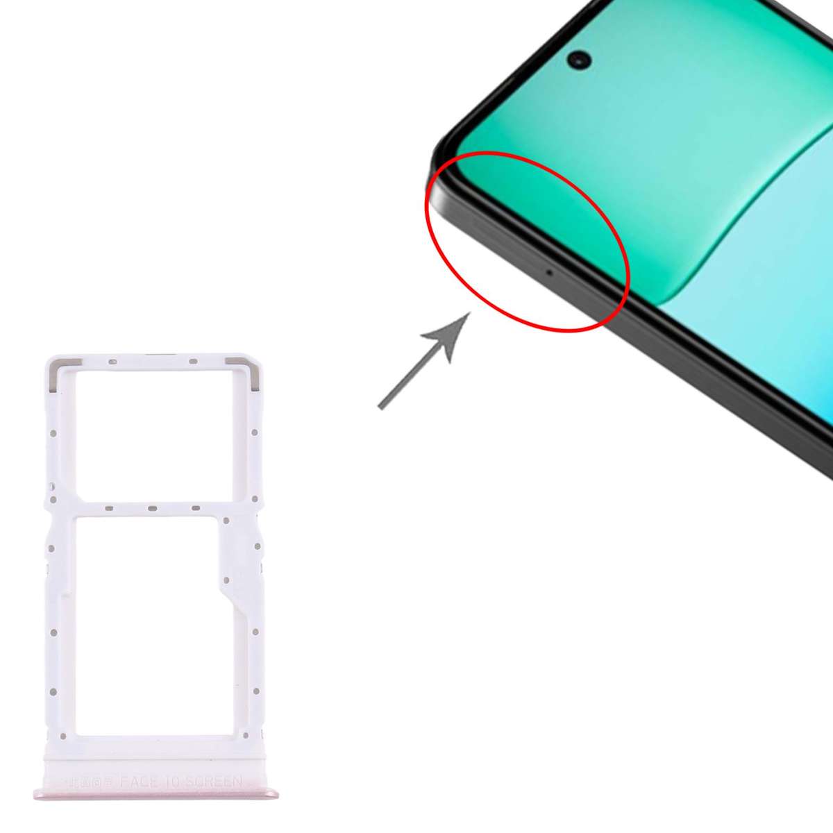 For Xiaomi Redmi 13 5G 10pcs SIM Card Tray + SIM Card Tray / Micro SD Card Tray (Pink)