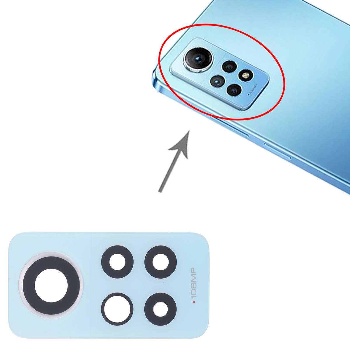 For Xiaomi Redmi Note 12 Pro 4G 10pcs Back Camera Lens (Black)