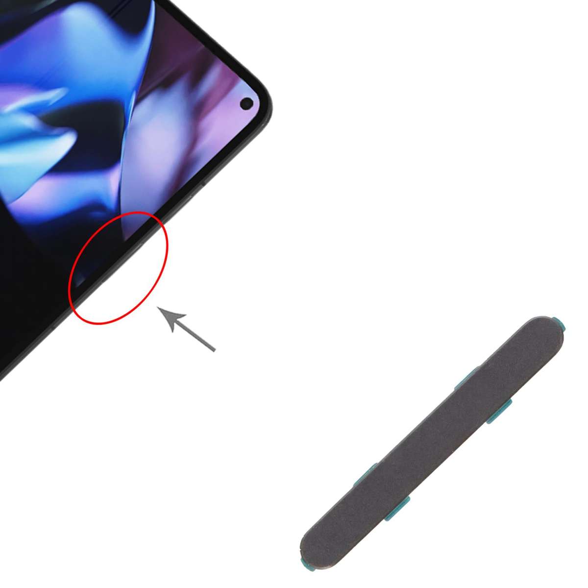 For Google Pixel 9 Pro Fold Volume Control Button (Black)