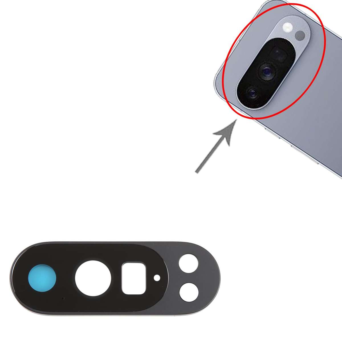 For Google Pixel 10 Pro Rear Camera Lens Cover (Black)