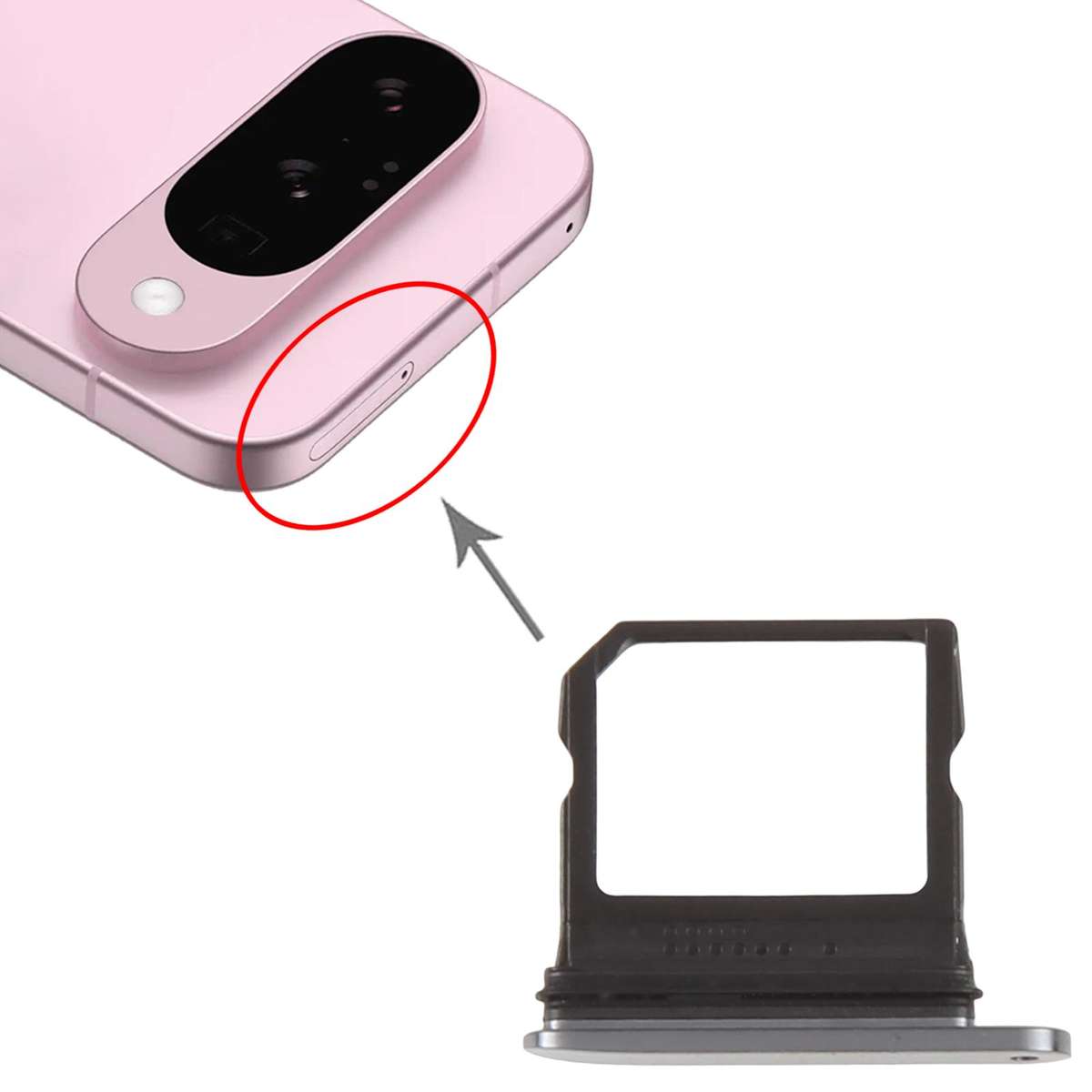 For Google Pixel 10 Pro SIM Card Tray (Black)