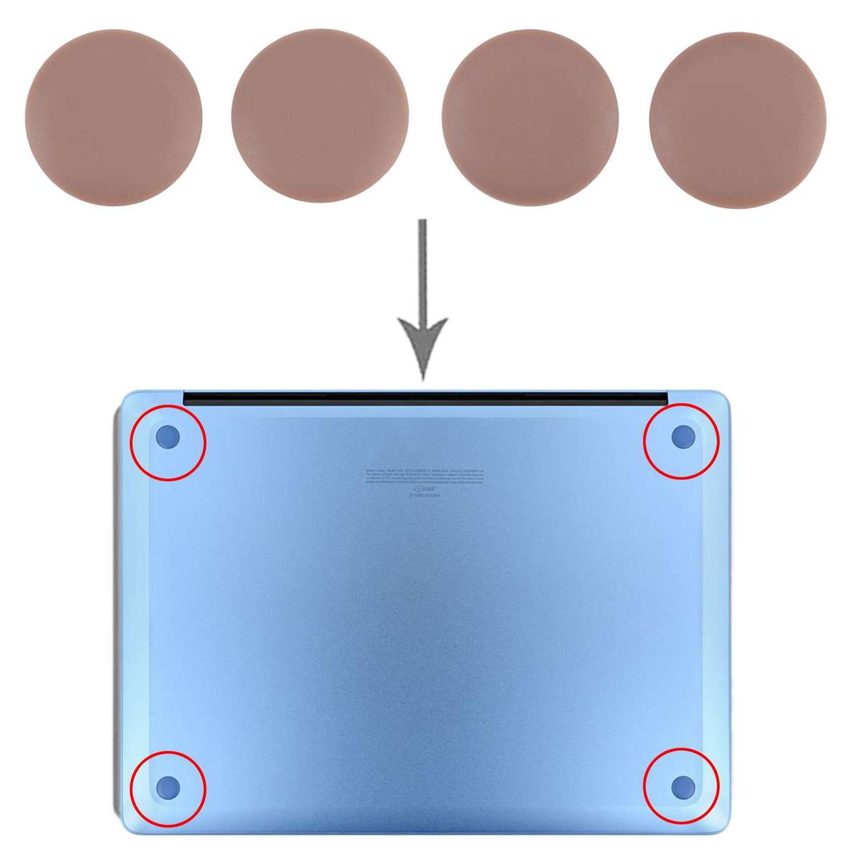 For Microsoft Surface Laptop 7 4 in 1 Original Bottom Case Rubber Mats (Gold)