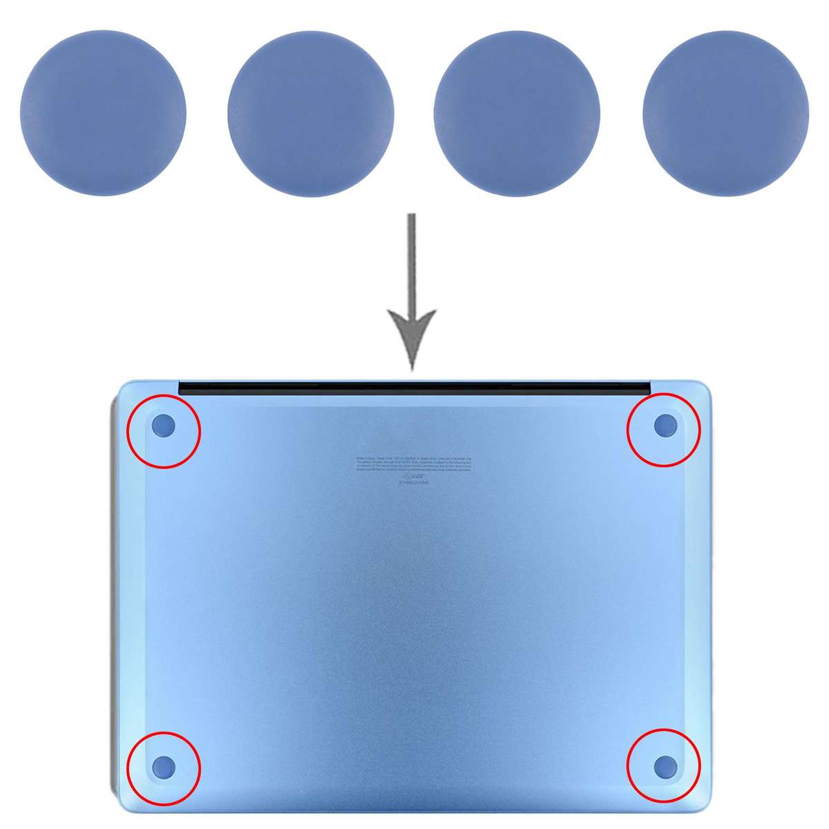For Microsoft Surface Laptop 7 4 in 1 Original Bottom Case Rubber Mats (Gold)