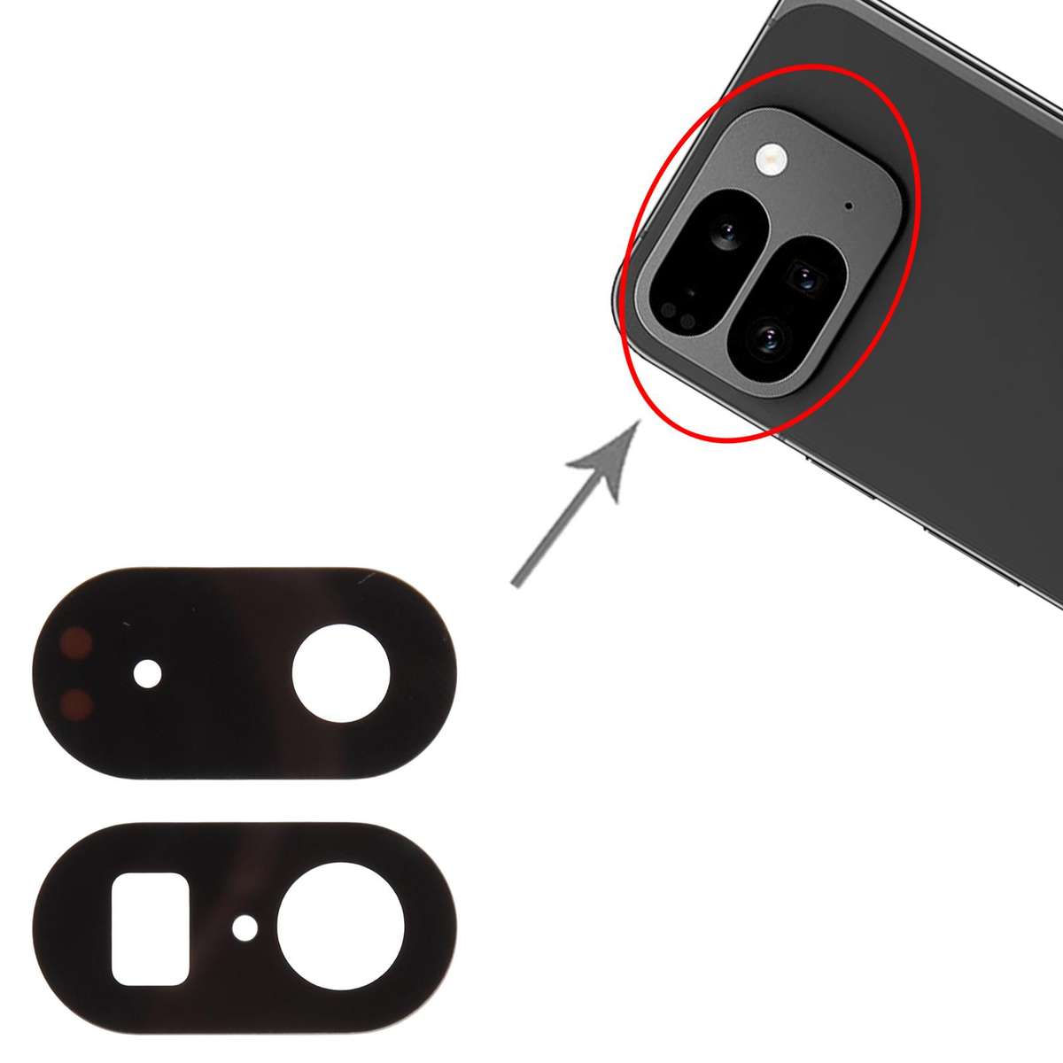 For Google Pixel 9 Pro Fold 10pcs Back Camera Lens