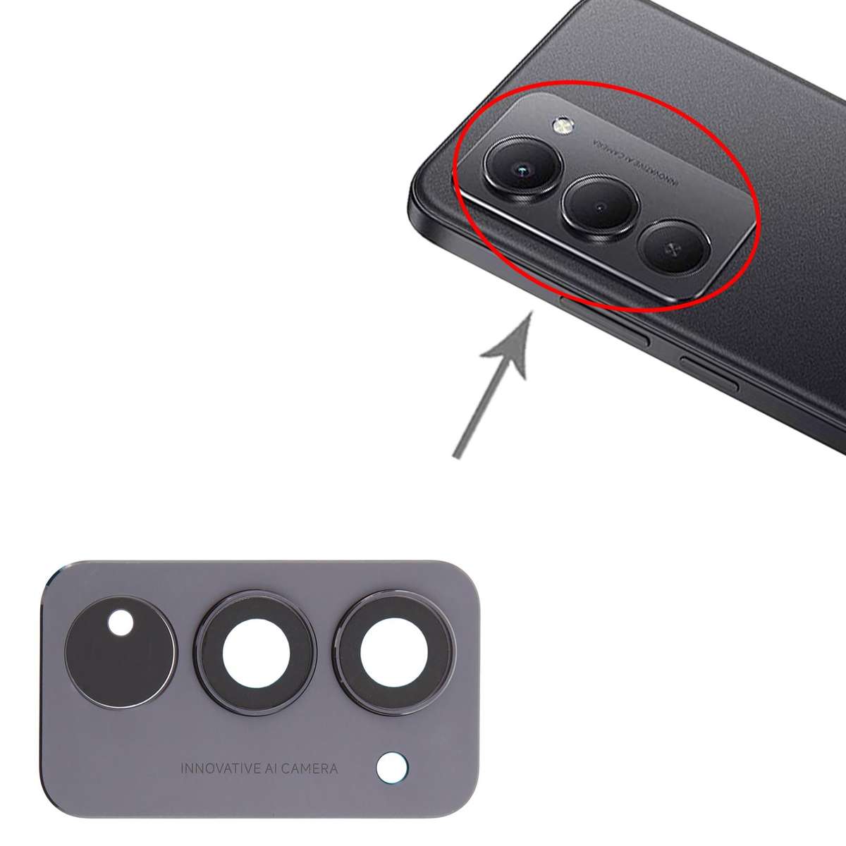 For Xiaomi Redmi 15 5G Back Camera Lens (Black)