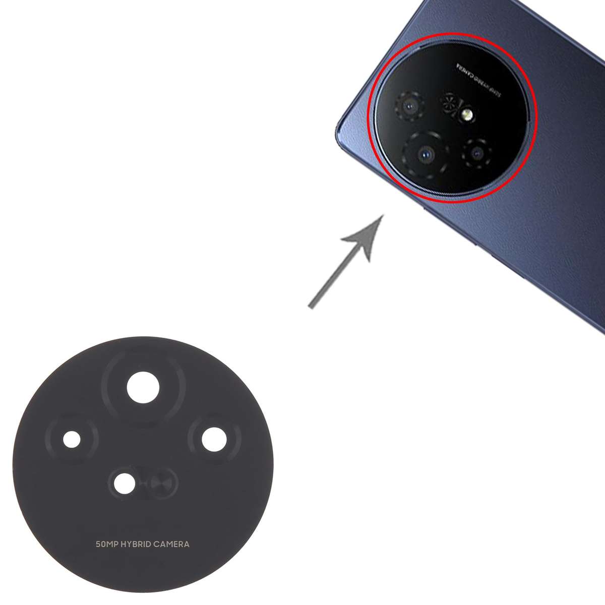 For TCL 50 XL 5G Back Camera Lens(Black)