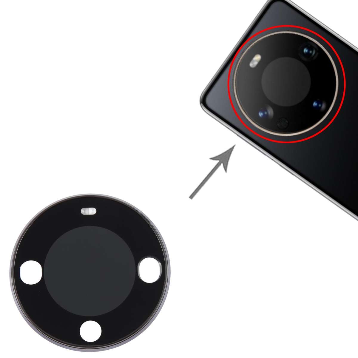 For Huawei Mate 60 Pro Original Camera Lens Cover (Black)