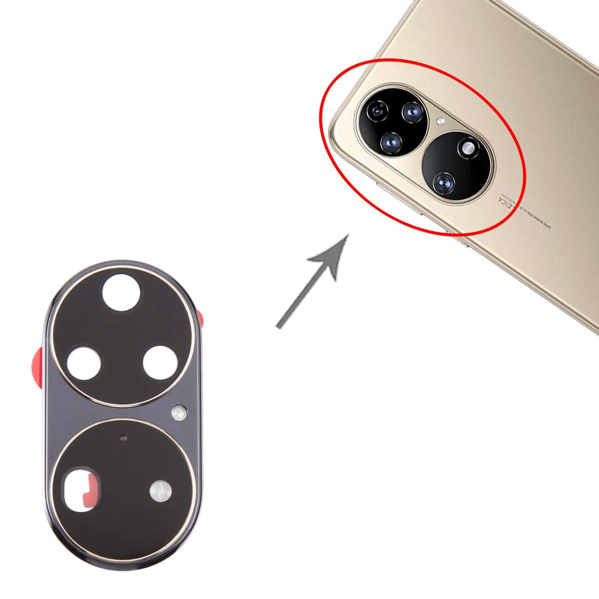 For Huawei P50 Pro Original Camera Lens Cover (Silver)