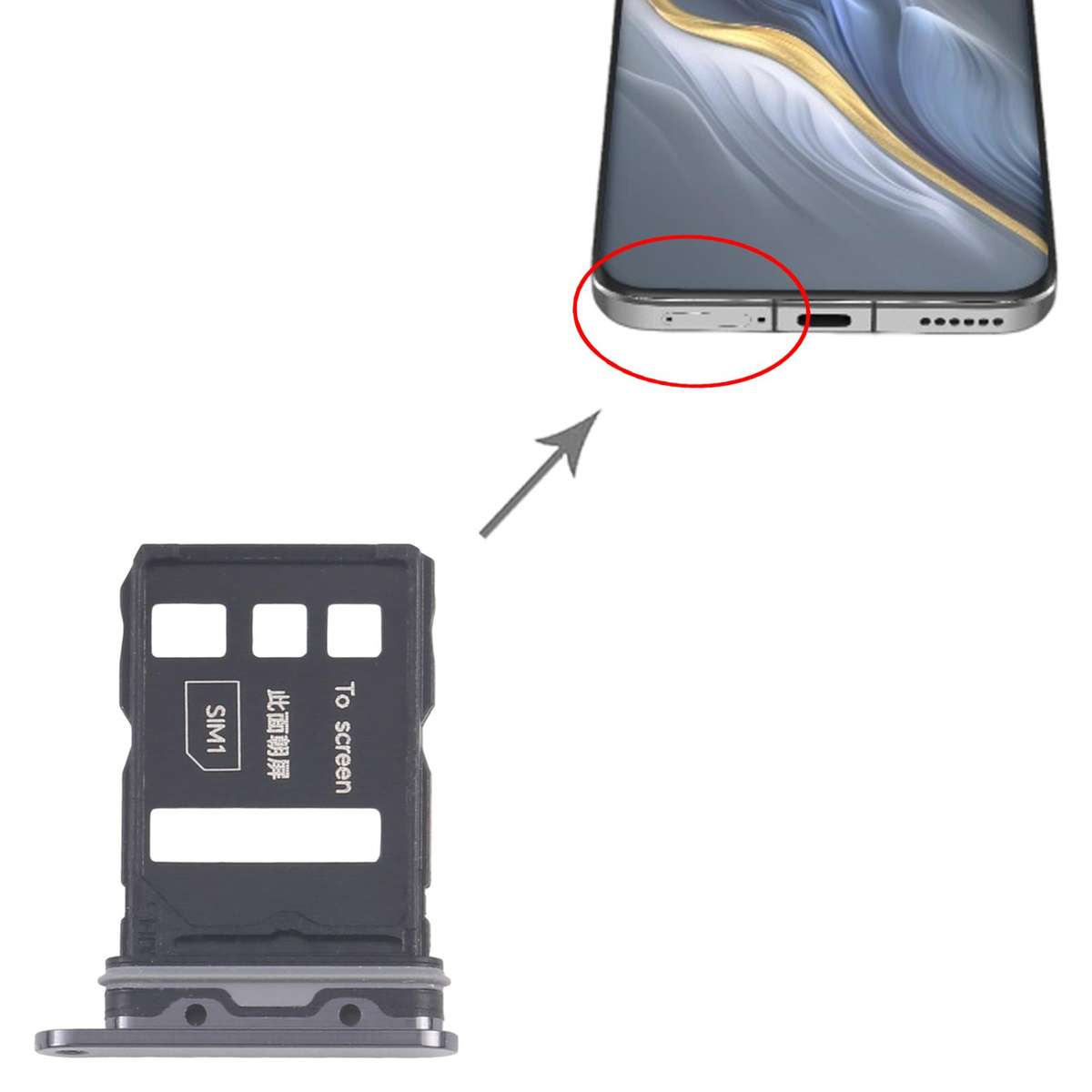 For Honor Magic6 Pro 10pcs Original SIM Card Tray + SIM Card Tray (Black)