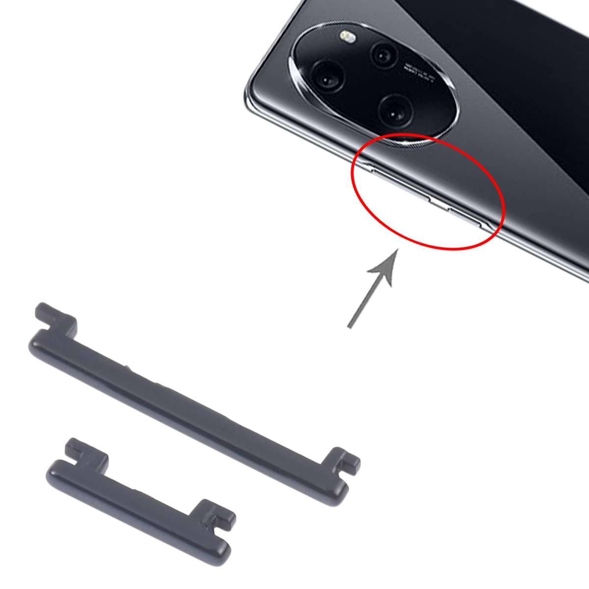 For Honor 100 Pro 10pairs Original Power Button and Volume Control Button (Black)