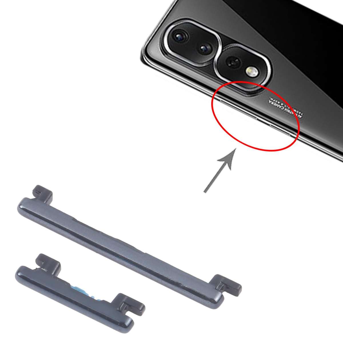 For Honor 80 Pro 10pairs Original Power Button and Volume Control Button (Black)