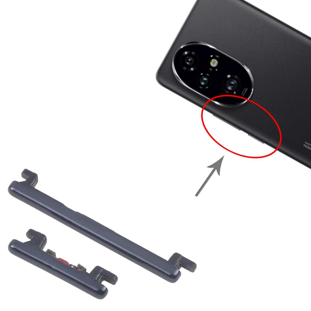For Honor 200 Pro 10pairs Original Power Button and Volume Control Button (Black)