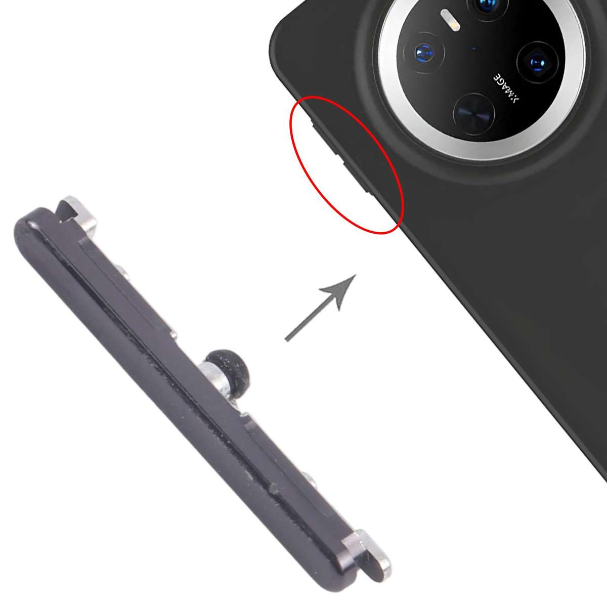 For Huawei Mate 70 Pro 10pcs Original Volume Control Button (Black)