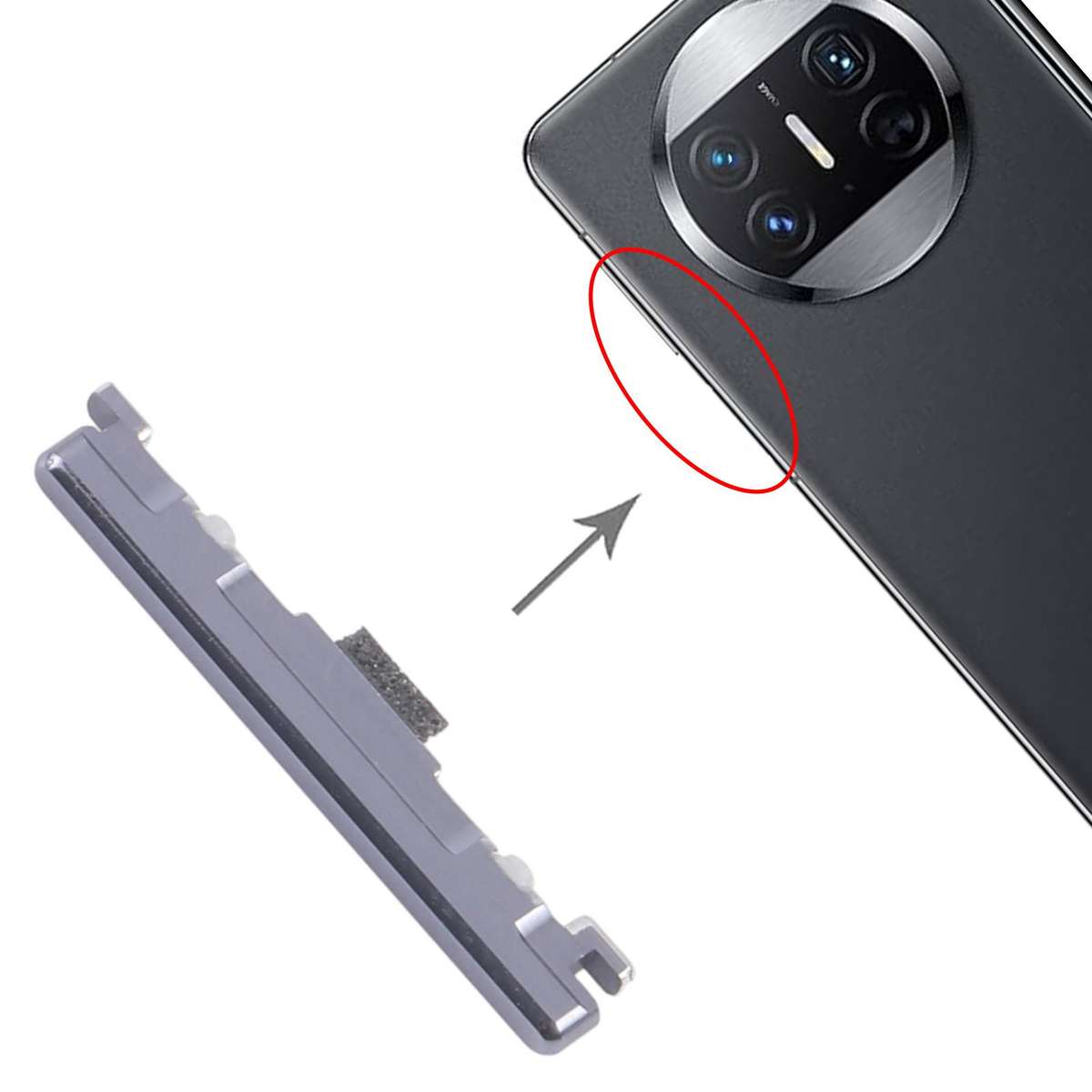 For Huawei Mate X3 10pcs Original Volume Control Button (Black)