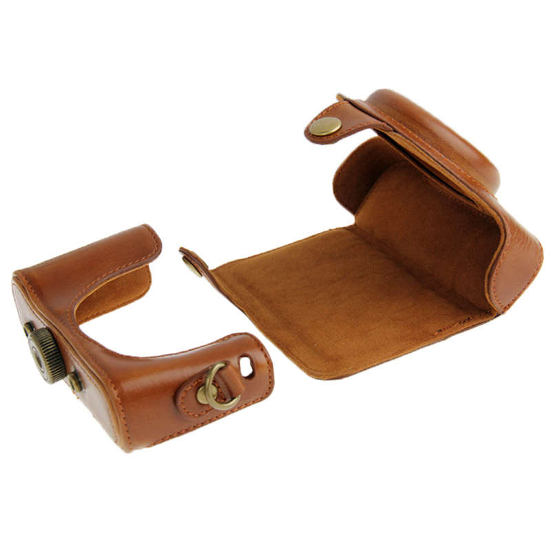 Leather Camera Case Bag for Sony HX50 (Coffee)