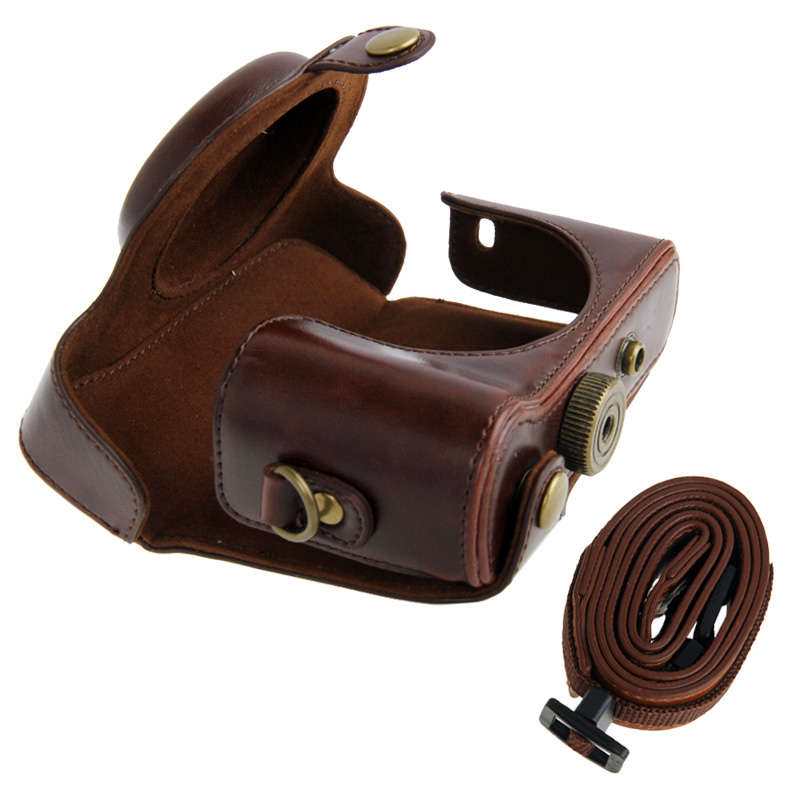 Leather Camera Case Bag for Sony HX50 (Coffee)