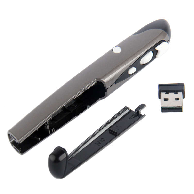 2.4GHz 500 / 1000DPI Wireless Pen Mouse with USB Mini Receiver, Transmission Distance: 10m(Grey)