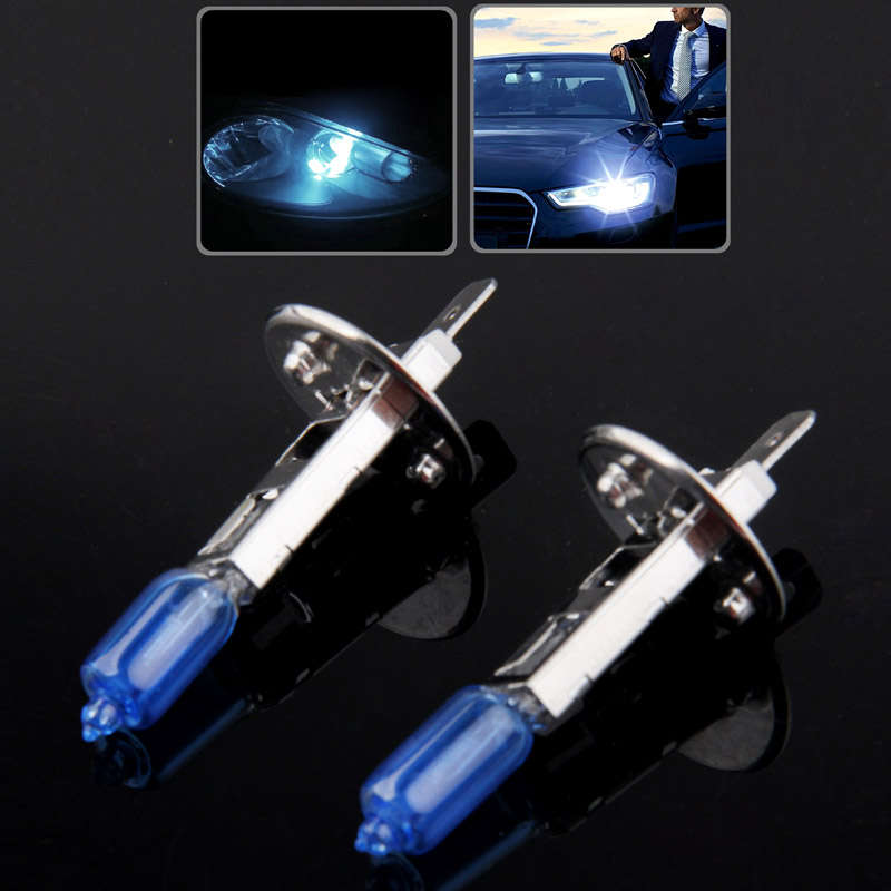 Halogen Bulb, Super White Car Headlight Bulb, 12 V / 55W, 6000K 1700 LM (Pair)