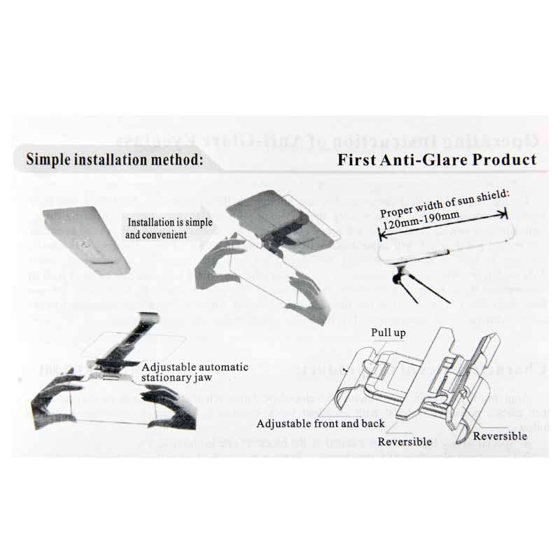 2 in 1 HD Car Anti-Glare Dazzling Goggle Day Night Vision Driving Mirror Sun Visors