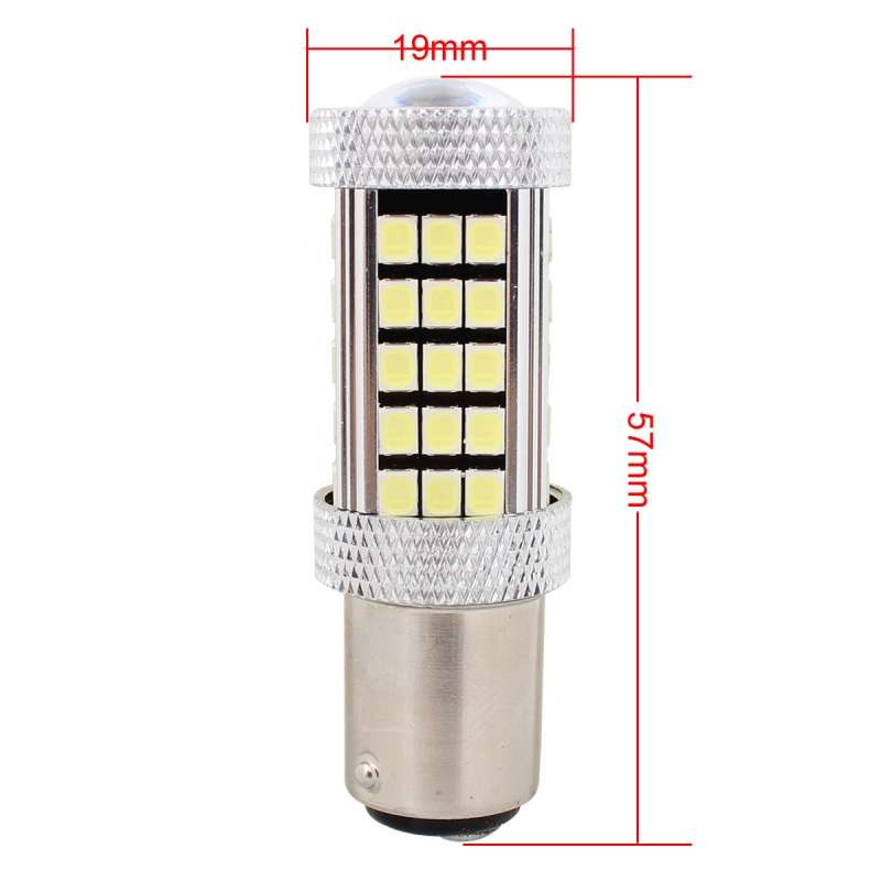 2 PCS 1157/BAY15D 12.6W 630LM 6500K White Light 2835 SMD 66 LED Car Brake / Steering Light, DC1