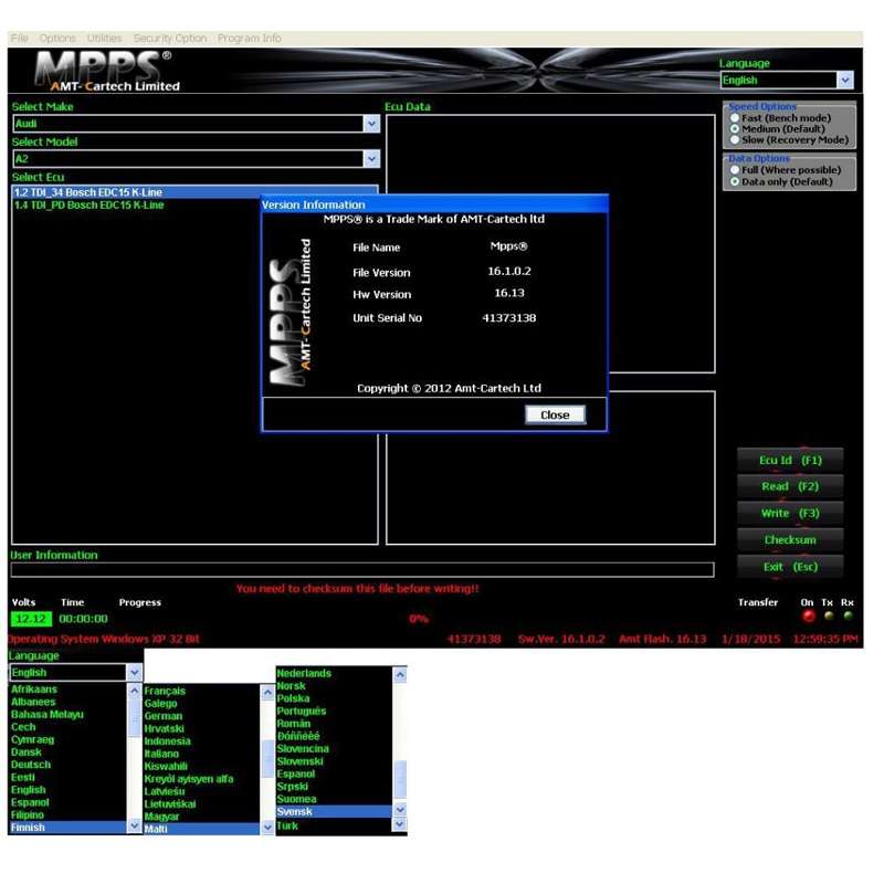 MPPS V16.1.02 ECU Chip Tuning Professional Diagnostic Tool for EDC15 / EDC16 / EDC17 Inkl CHECKSUM R