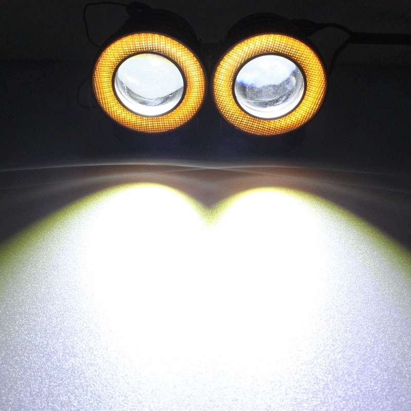 2 PCS 2.5 inch 10W 900LM White + Yellow Light 6500K Waterproof LED Eagle Eye Light for Vehicles, DC