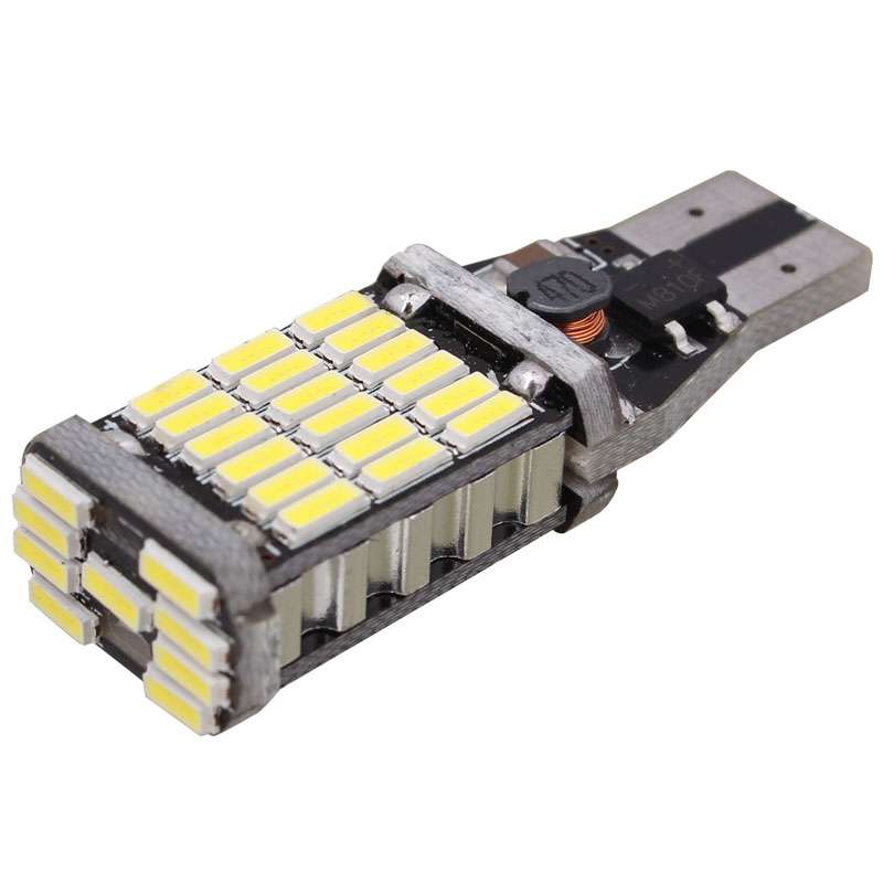 2 PCS T15 W16W 9W 450LM White Light 45 LED 4014 SMD Car Brake Light Reverse Lamp Parking Light Bulb,