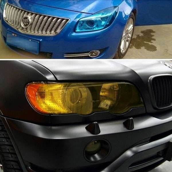 Protective Decoration Bright Surface Car Light Membrane /Lamp Sticker, Size: 195cm x 30cm(Baby Blue)