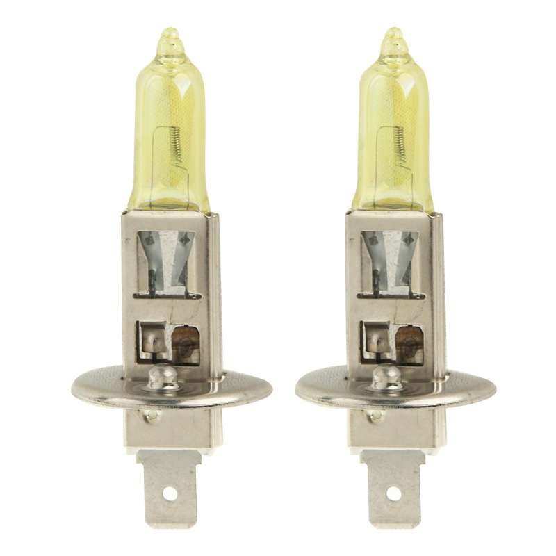 2 X H1 HOD Halogen Bulbs 12V 100W 2400 LM 3500K Yellow Light Headlights