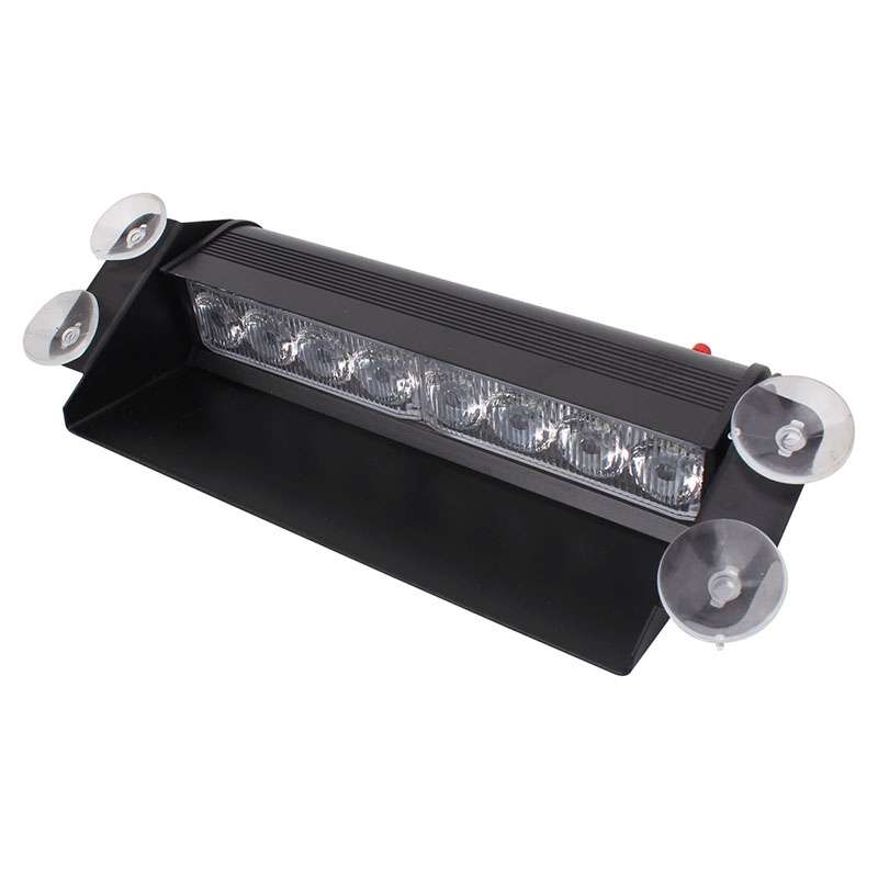 8W 800LM 8-LED White + Red Light 3-Modes Adjustable Angle Car Strobe Flash Dash Emergency Light Warn