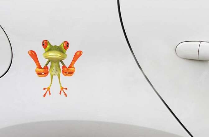 Frog Pattern Car Sticker, Size: 15.5x12.5 cm