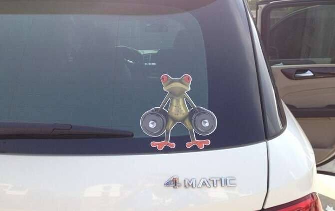 Frog Pattern Car Sticker, Size: 15.5x12.5 cm