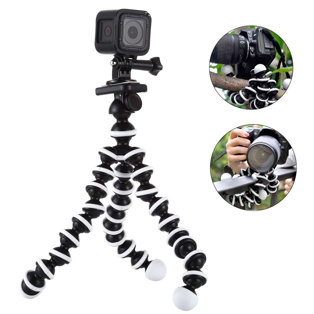 Flexible Grip Digital Camera Tripod Mount, Load: 2kgs(Black)