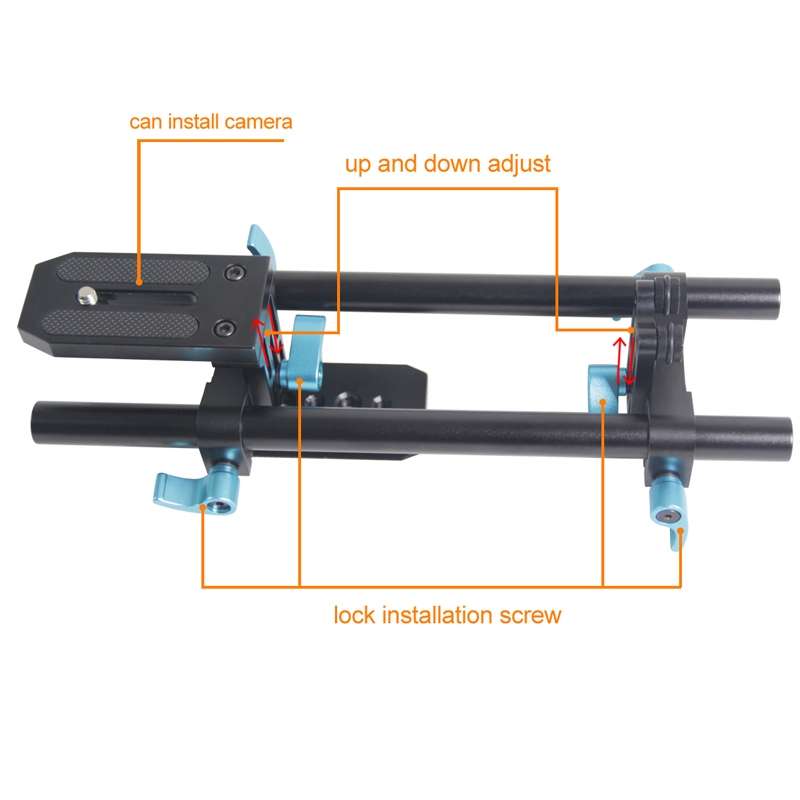 YEANGU YLG1005B 15mm Simple Stents Rail Rod for SLR Cameras